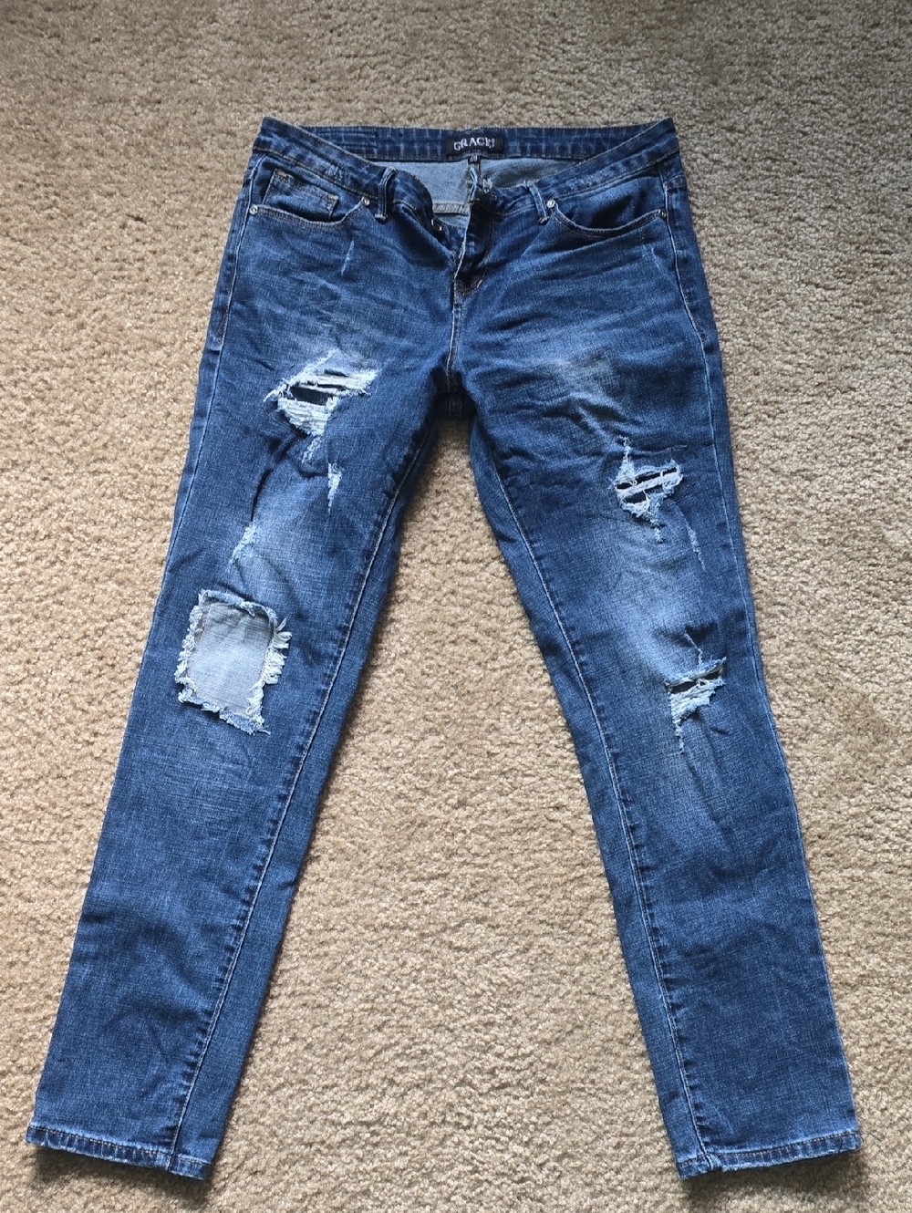 Grace in LA Women's Straight Leg Jeans - Dark Blue